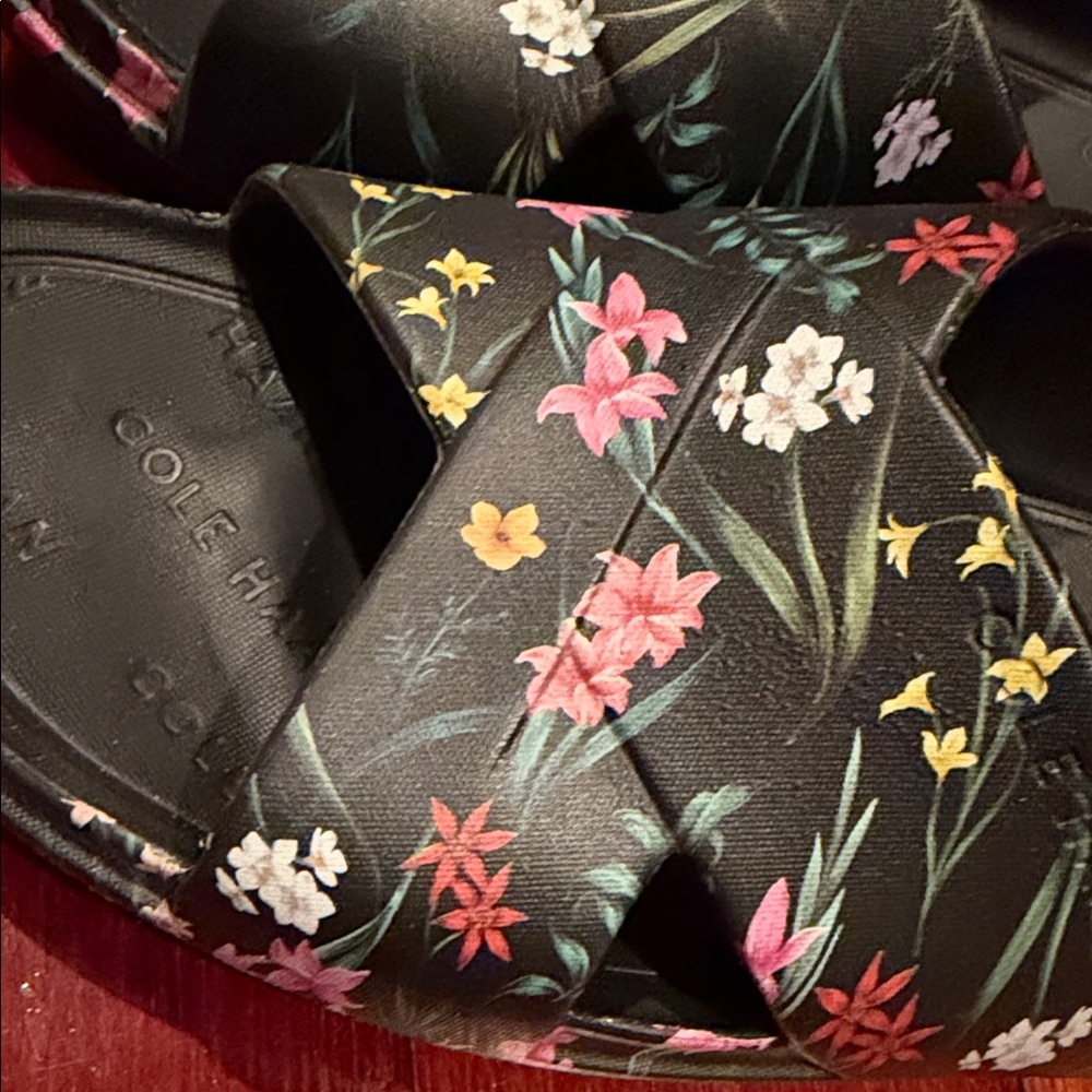 Cole Haan Women's Black Floral Slide Sandals - Picture 5 of 5